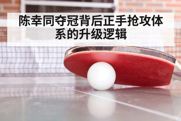 陈幸同夺冠背后正手抢攻体系的升级逻辑
